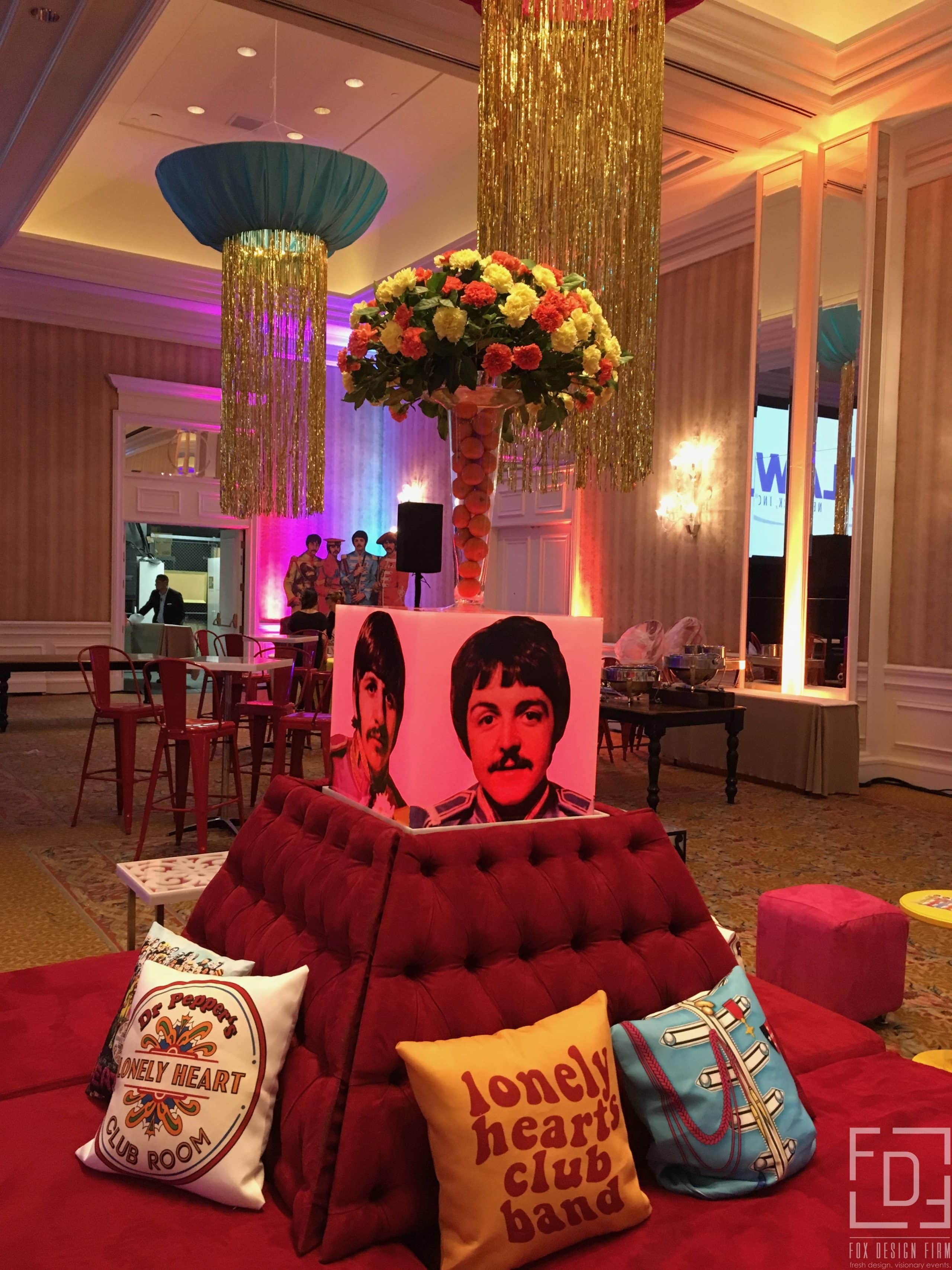 the beatles pillows and event design